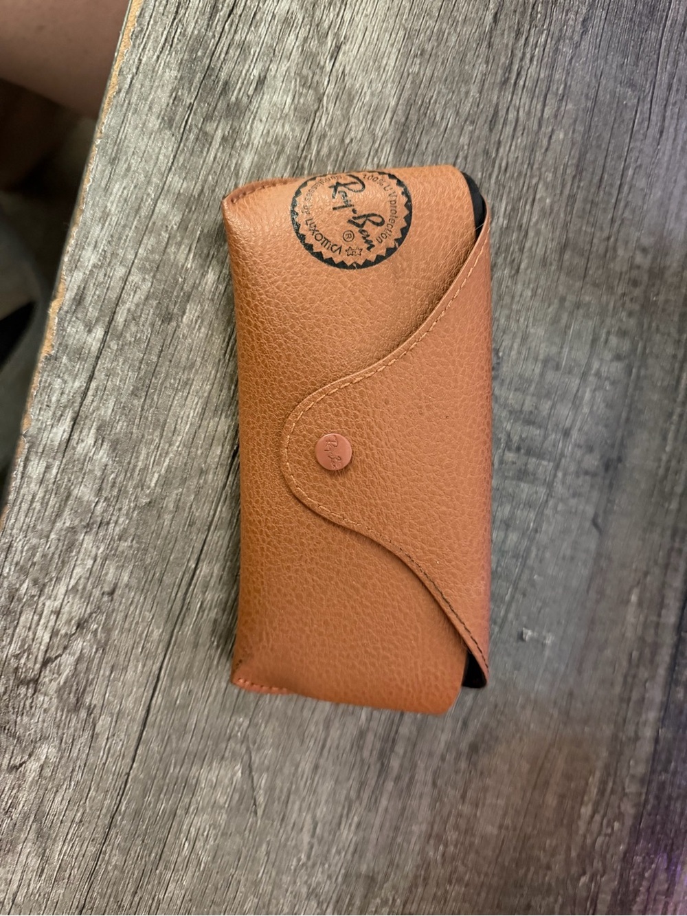 Ray-Ban Tan Leather Sunglasses Case